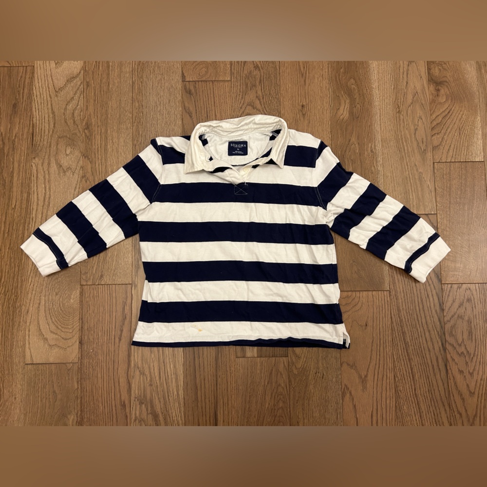 Collared Striped 3/4 sleeve shirt by Sonoma